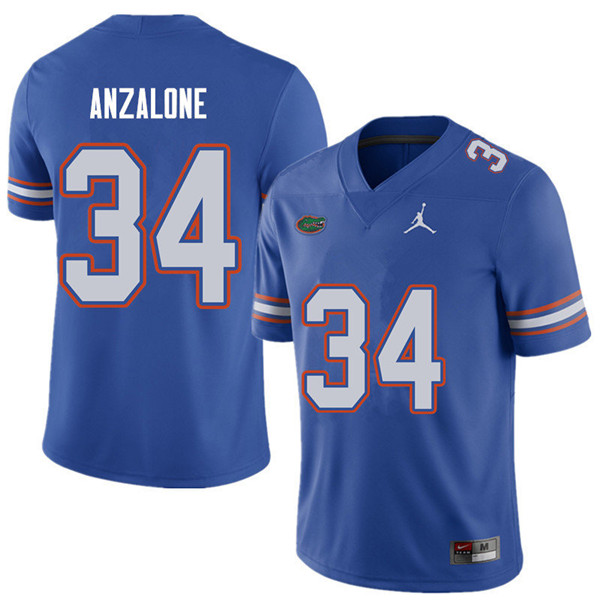 Jordan Brand Men #34 Alex Anzalone Florida Gators College Football Jerseys Sale-Royal - Click Image to Close